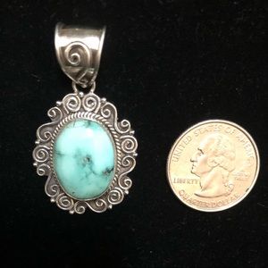 Turquoise pendant in sterling silver